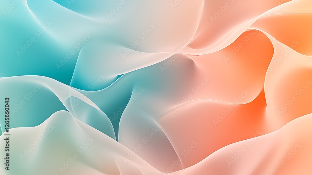 Obraz premium Abstract Pastel Waves Flowing Softly