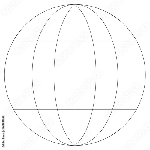 World map. Globe with graticule lines style. Modern vector illustration