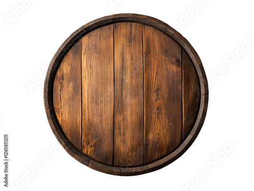 Authentic Vintage Wine Barrel Wooden Lid: Rustic Charm and Rich Texture for Unique Home Decor Accent