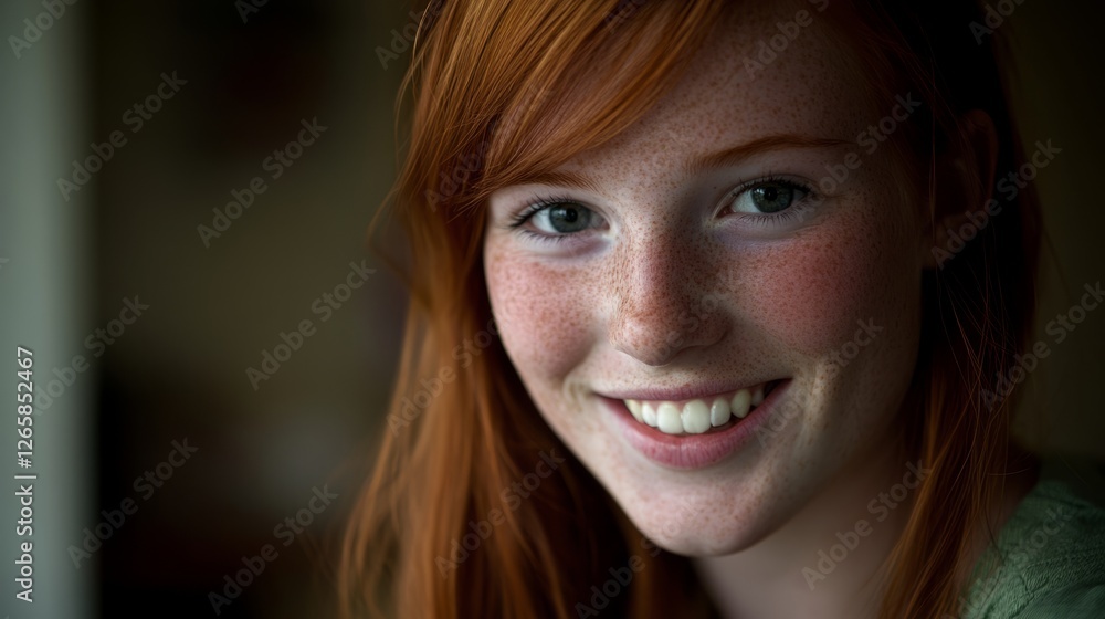 A smiling redhead girl exudes warmth and joy, capturing a moment of natural beauty and serenity. A smiling redhead girl exudes warmth and joy, capturing a moment of natural beauty and serenity.