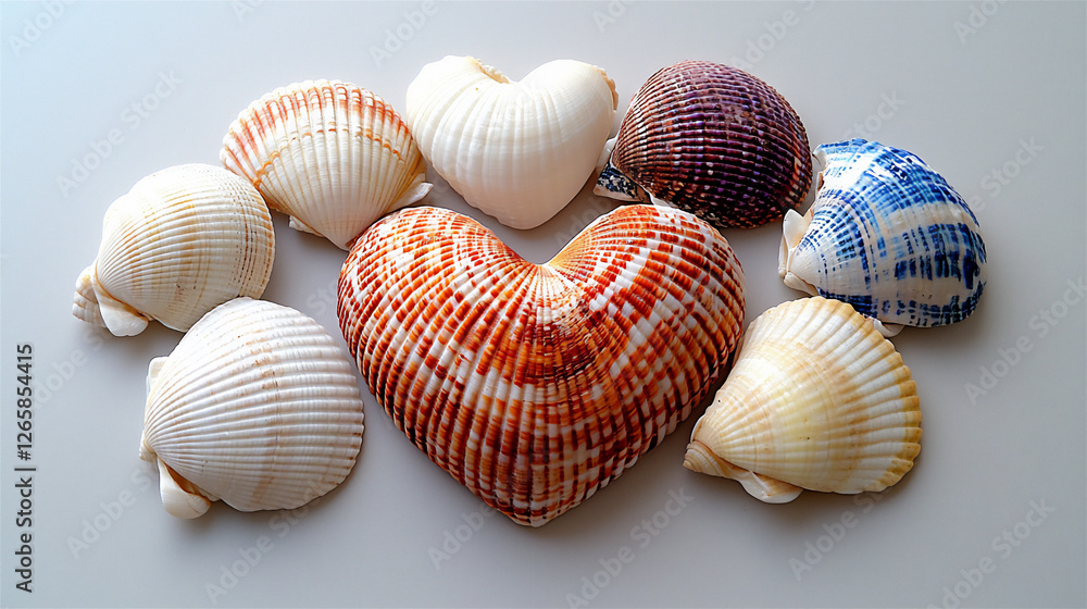 minimalist heart-shaped shell arrangement minimalist heart-shaped shell arrangement