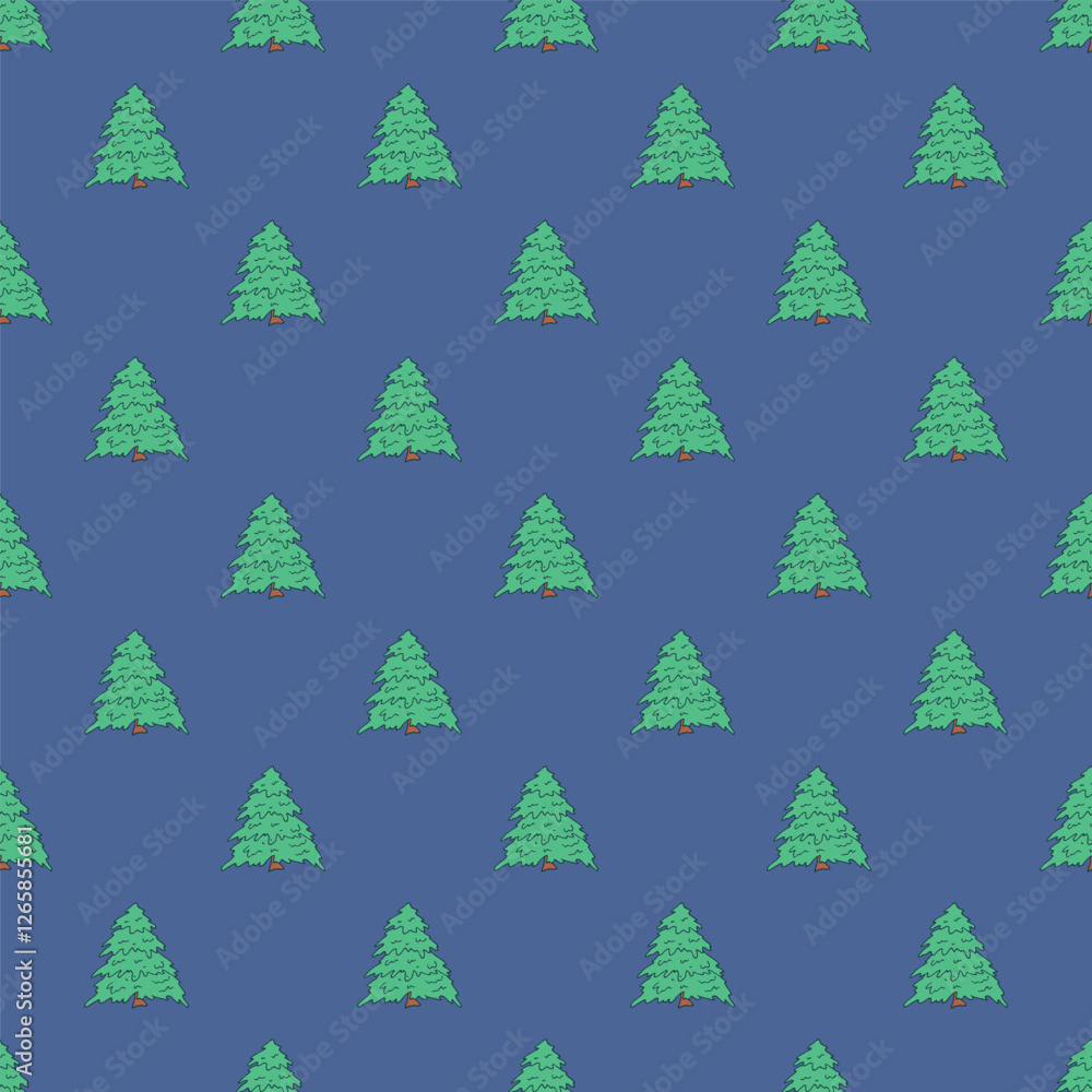 Seamless pattern with geometric minimal scandinavian Christmas tree doodle for decorative print, wrapping paper, greeting cards and fabric Seamless pattern with geometric minimal scandinavian Christmas tree doodle for decorative print, wrapping paper, greeting cards and fabric