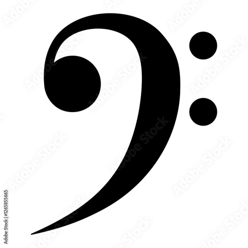 Bass clef isolated on white background