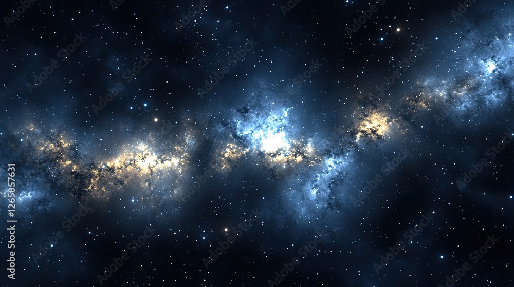 Fototapeta premium Heavenly sky with misty, dreamlike clouds glowing under the soft radiance of a hidden celestial light source.