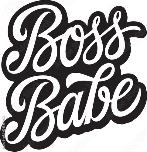 A minimalist  typography, calligraphy "Boss Babe" silhoutte vector design