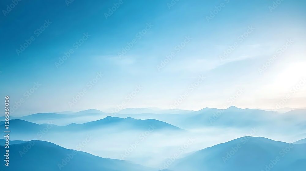 Fototapeta premium Serene Blue Mountains Under a Clear Sky