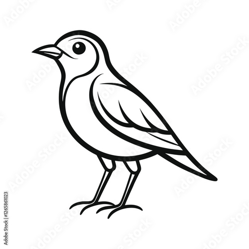 a outline vector of a lark bird.eps