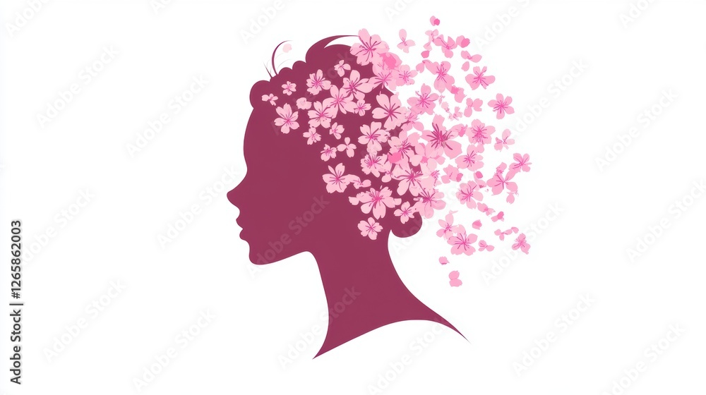 Beautiful woman with cherry blossom flower at full blooming in Spring. Beautiful woman with cherry blossom flower at full blooming in Spring.
