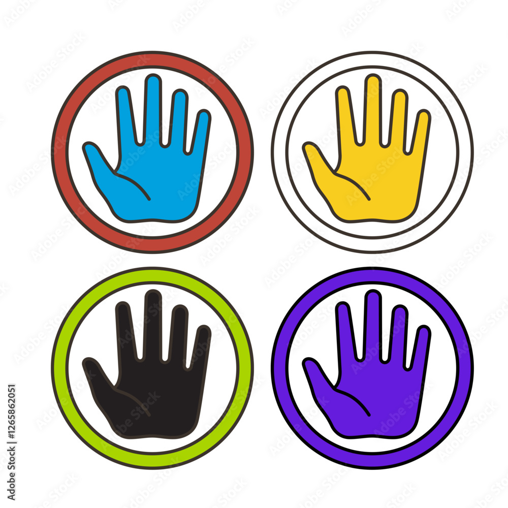 Fototapeta premium colorful hands vector illustration