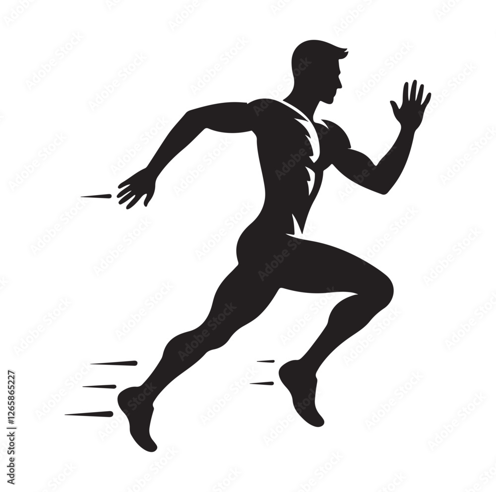 Fototapeta premium Running Human Silhouette vector illustration