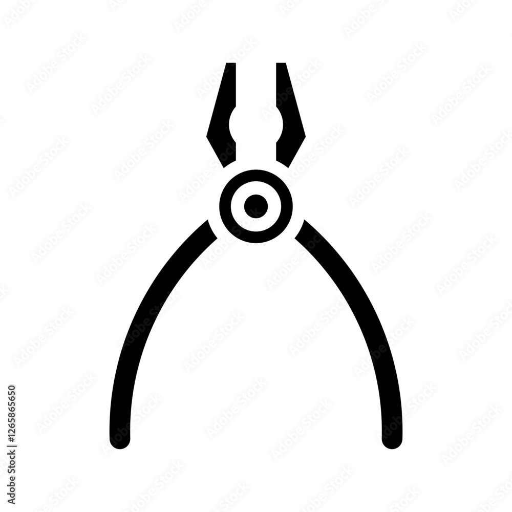 Pliers isolated glyph vector icon Pliers isolated glyph vector icon