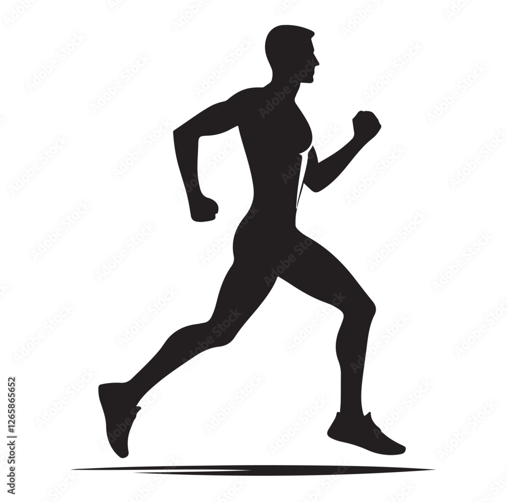 Fototapeta premium Running Human Silhouette vector illustration