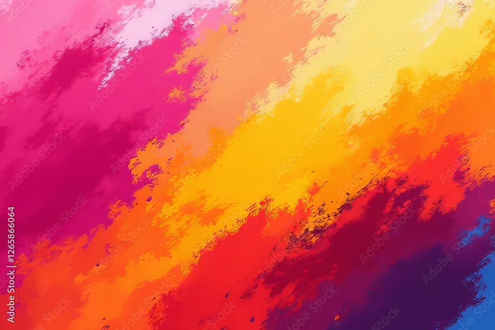 Obraz premium Vibrant Abstract Painting with Bold Colors and Textured Brushstrokes
