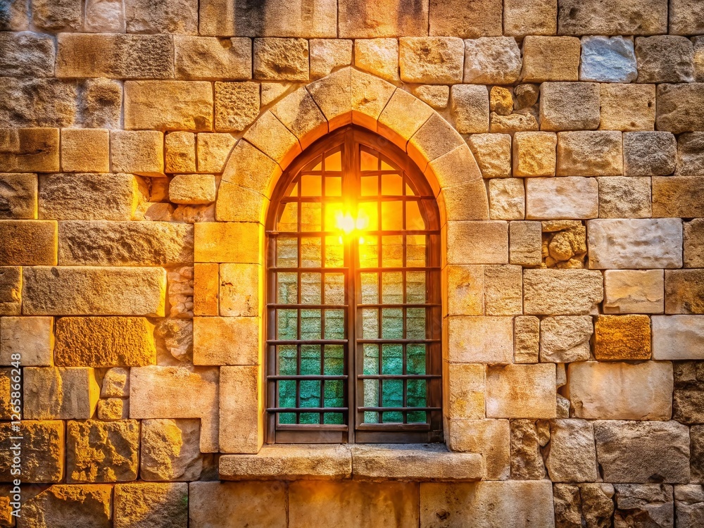 Jerusalem Temple Mount Ancient Wall Window Long Exposure Close-Up Stock Photo Jerusalem Temple Mount Ancient Wall Window Long Exposure Close-Up Stock Photo