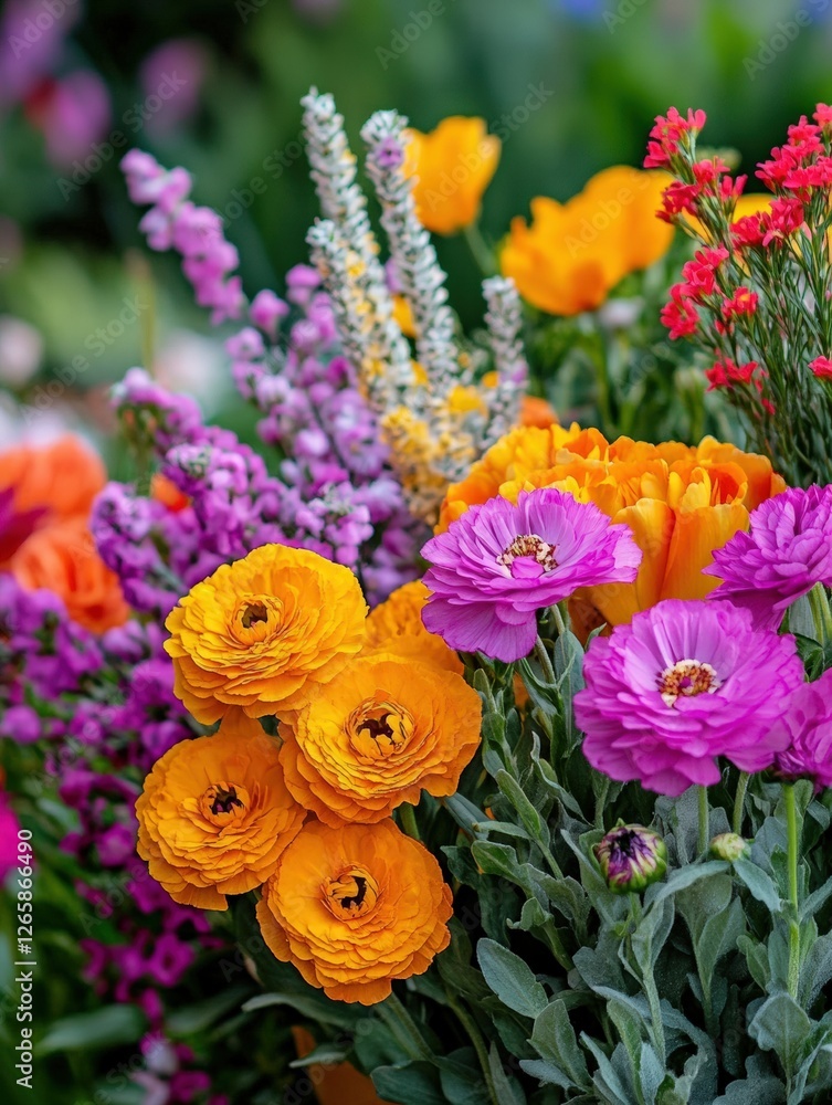 Obraz premium Vibrant Flower Bouquet with Yellow and Pink Petals