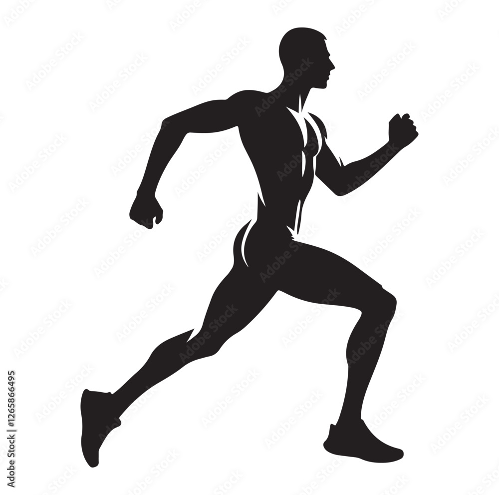 Running Human Silhouette vector illustration Running Human Silhouette vector illustration