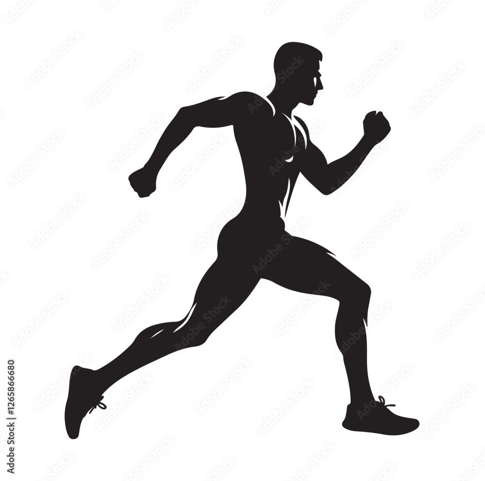 Obraz premium Running Human Silhouette vector illustration