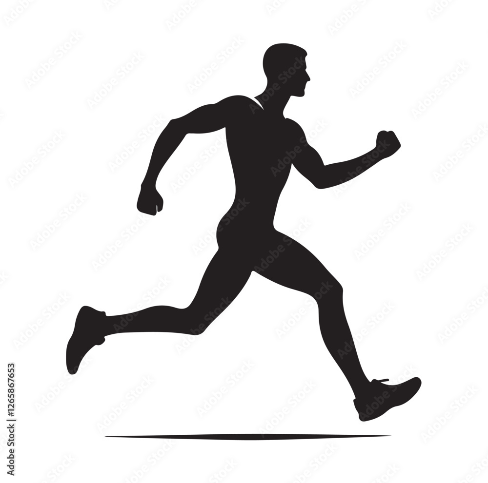 Fototapeta premium Running Human Silhouette vector illustration