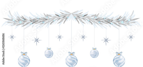 Fotografia Decoração de natal bolas de natal decoradas aquarela