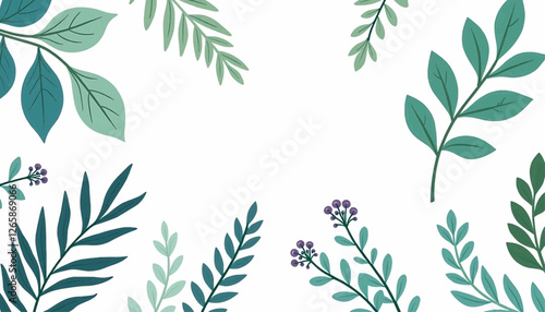 Wallpaper Mural Seamless Green Leaves Floral Pattern Illustration Torontodigital.ca