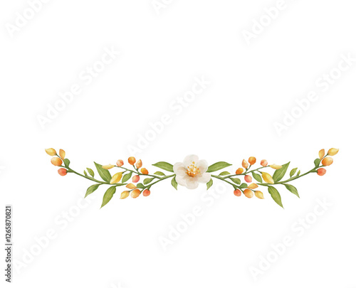 Wallpaper Mural Guirlanda Floral Decoração para Casamento Ornamento Floral Aquarela Torontodigital.ca
