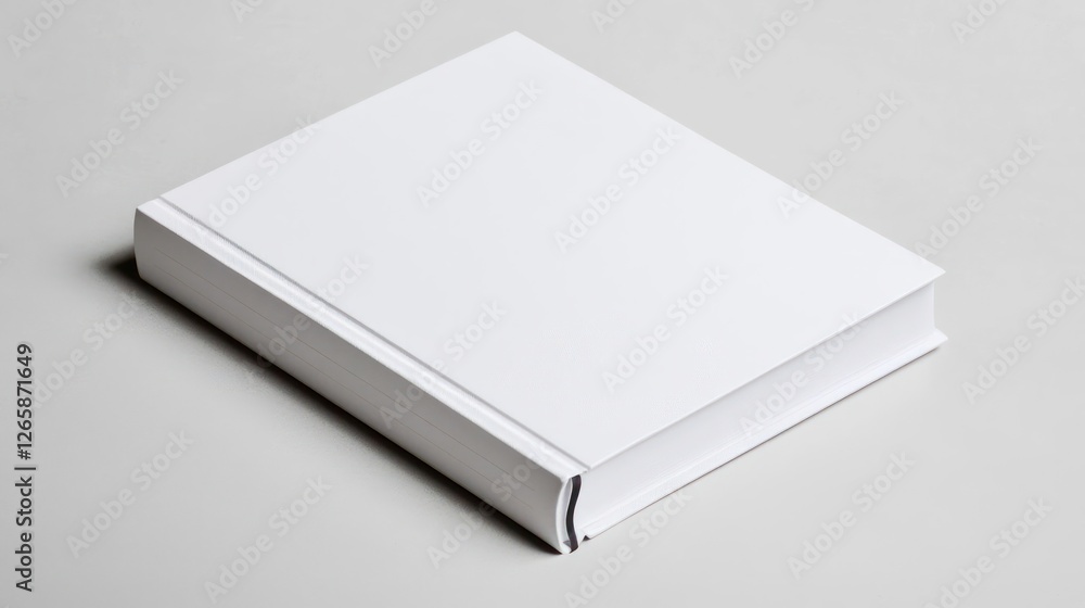 White Blank Book On A Plain Gray Background White Blank Book On A Plain Gray Background