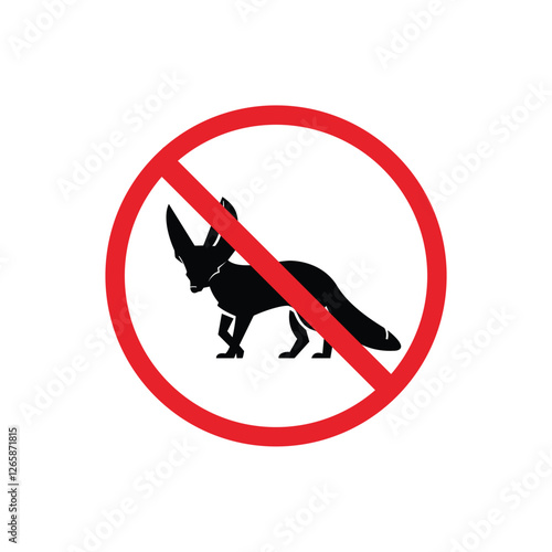 prohibited and dangerous signs. fennec danger. it is forbidden to bring fennec