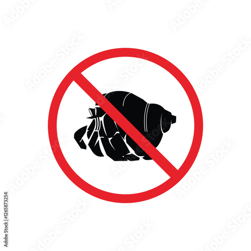 prohibited and dangerous signs. land hermit crab danger. it is forbidden to bring land hermit crab