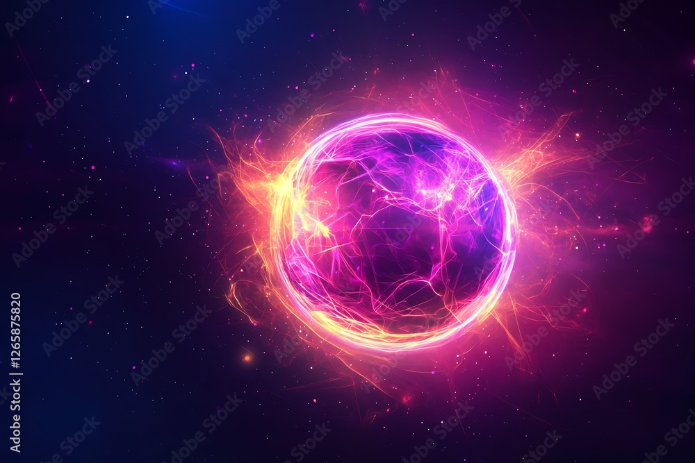 Fototapeta premium Abstract fractal illustration for creative design looks like planet Earth in space,Futuristic abstract background with planet
