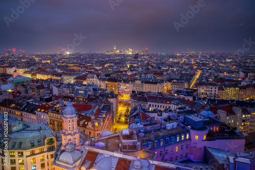 vienna skyline at night