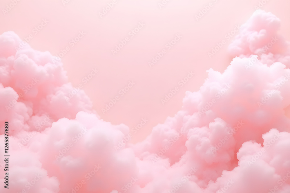 Soft pink fluffy clouds against a pastel background Soft pink fluffy clouds against a pastel background