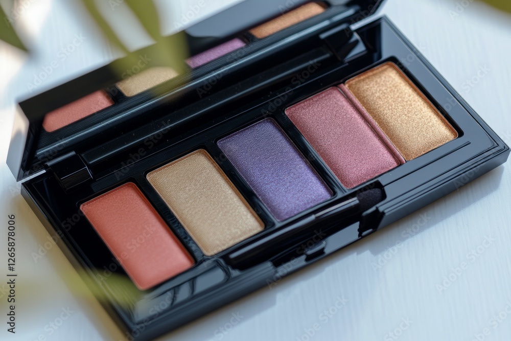 Open eyeshadow palette reveals a stunning array of vibrant matte and shimmer shades. The arrangement showcases rich colors perfect for creative makeup looks and artistry Open eyeshadow palette reveals a stunning array of vibrant matte and shimmer shades. The arrangement showcases rich colors perfect for creative makeup looks and artistry