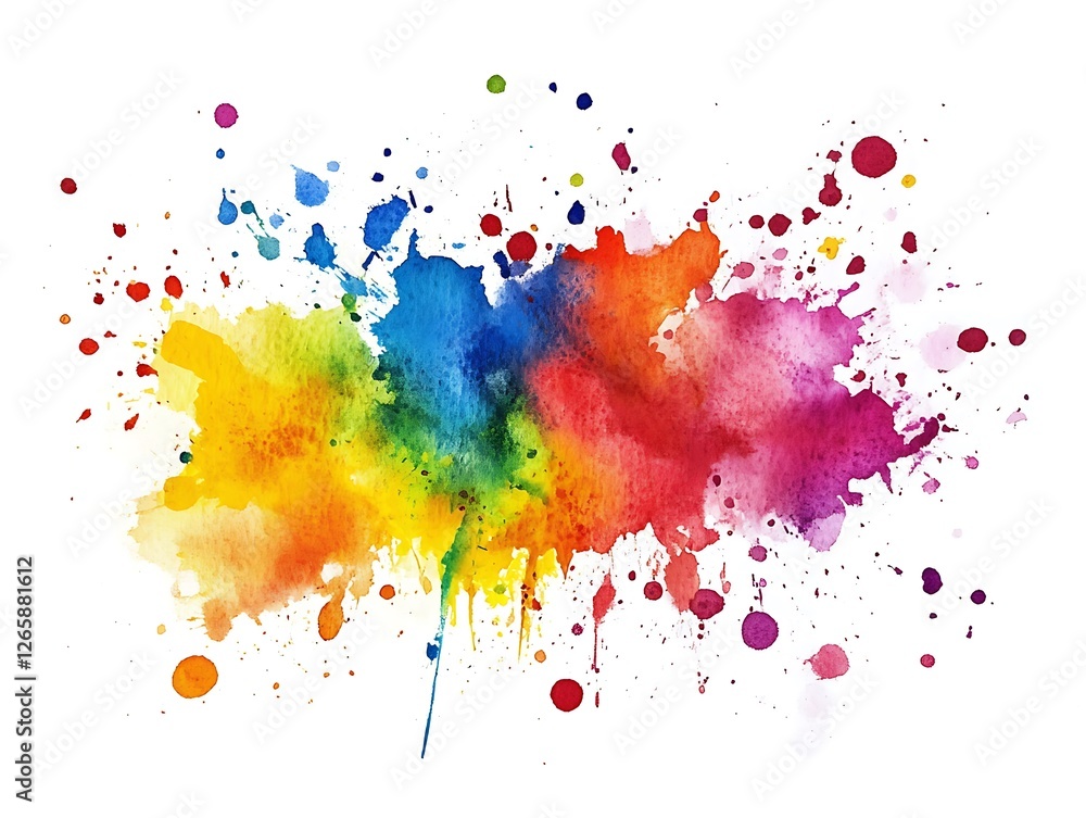 A palette of watercolor paints with splashes of intense colors that combine into a harmonious whole. A visual symphony A palette of watercolor paints with splashes of intense colors that combine into a harmonious whole. A visual symphony