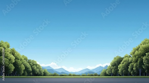 Empty Road Leading To Distant Mountains
