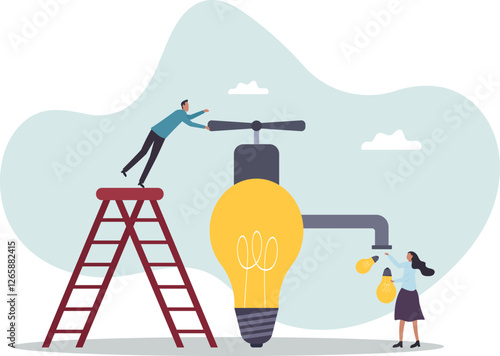 Inspiration ideas, mentorship or coaching to motivate or guidance business solution,business concept.flat character.
