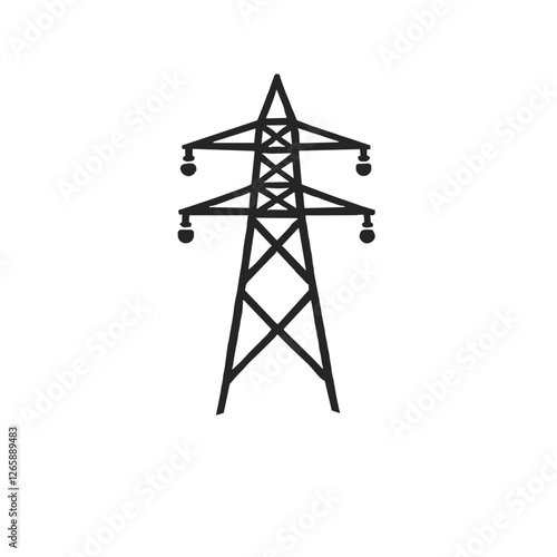 Power Line Pylon Icon. Use for presentations, blog posts, or educational content about infrastructure.