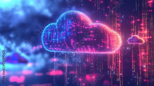 Visualizing cloud computing networks digital realm 3d rendering virtual environment elevated view aefa concept
