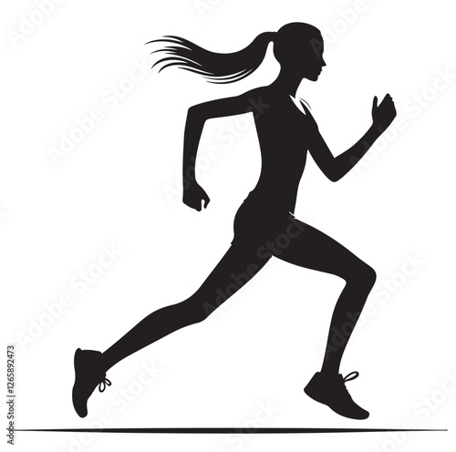 Running Human Silhouette vector illustration