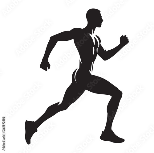 Running Human Silhouette vector illustration