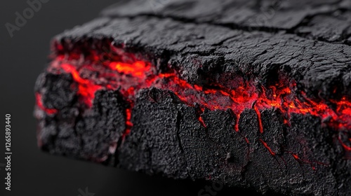 Wallpaper Mural Glowing Red Embers In Dark Charcoal Close Up Torontodigital.ca