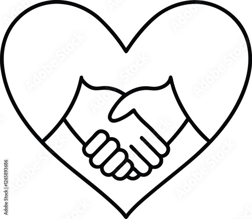 Heartfelt handshake, unity, partnership, love, collaboration, support, teamwork, compassion, friends