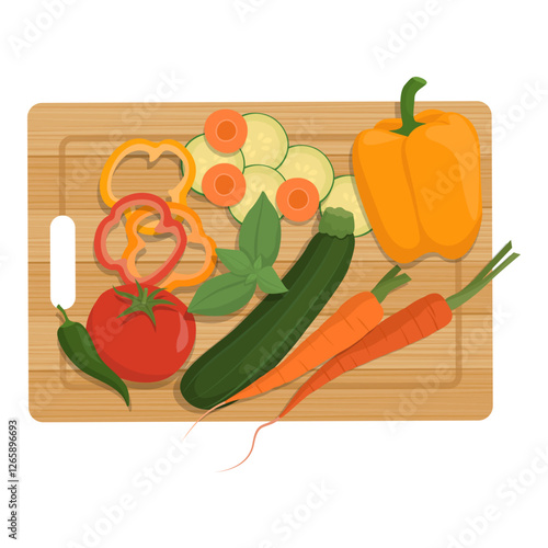 Fresh vegetables on a chopping board