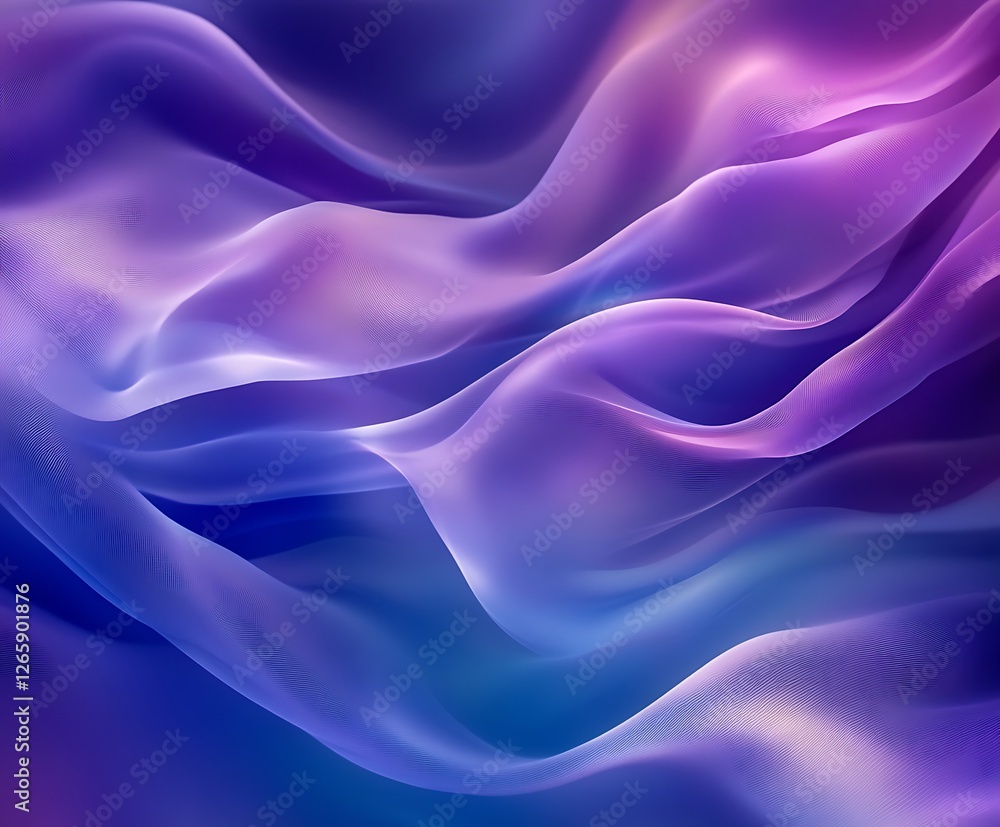 Obraz premium Abstract waves of color create a serene and vibrant atmosphere in a digital design 