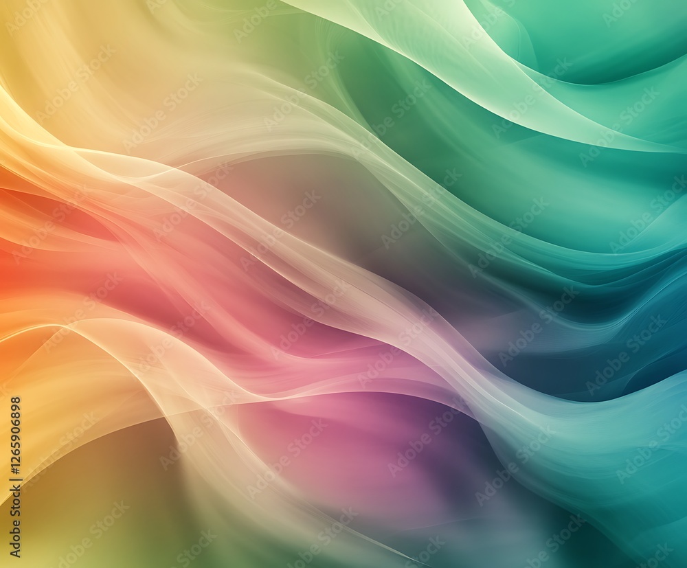 Fototapeta premium Rainbow color strip wave. Abstract texture long horizontal black background