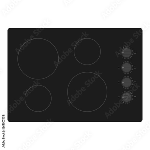 Induction cooktop stove top view