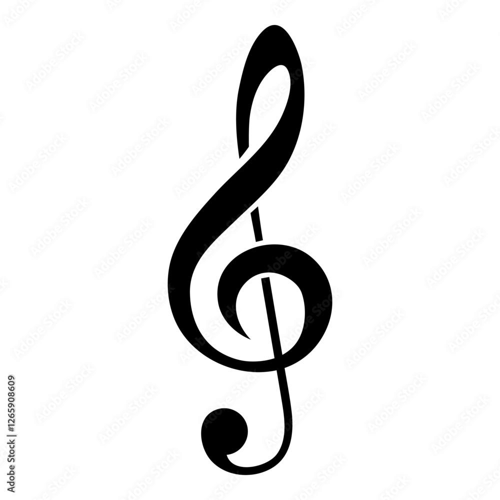 Treble clef isolated on white background Treble clef isolated on white background