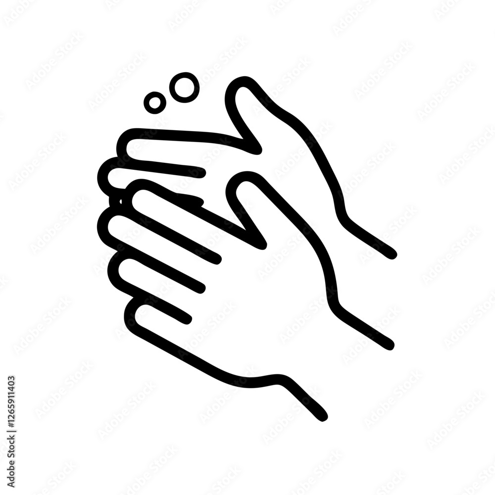 Hand washing with soap bubbles icon Hand washing with soap bubbles icon