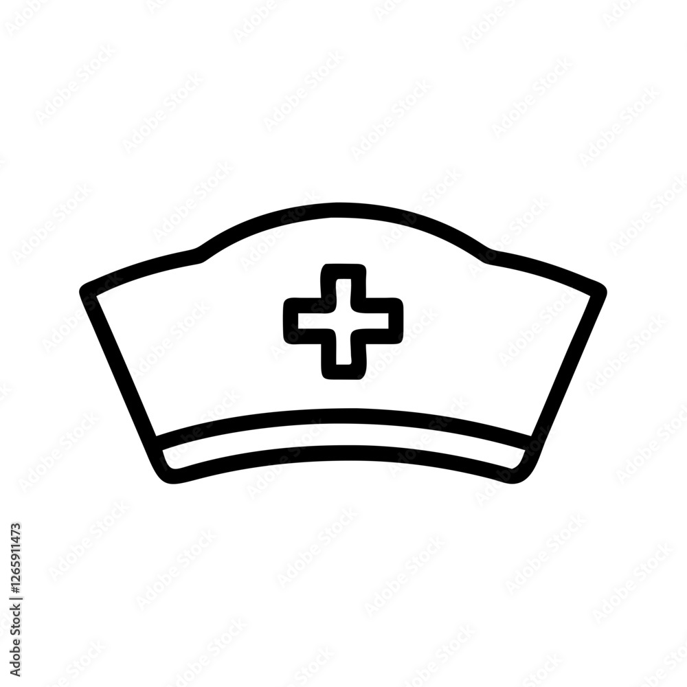 Fototapeta premium Nurse cap healthcare uniform icon