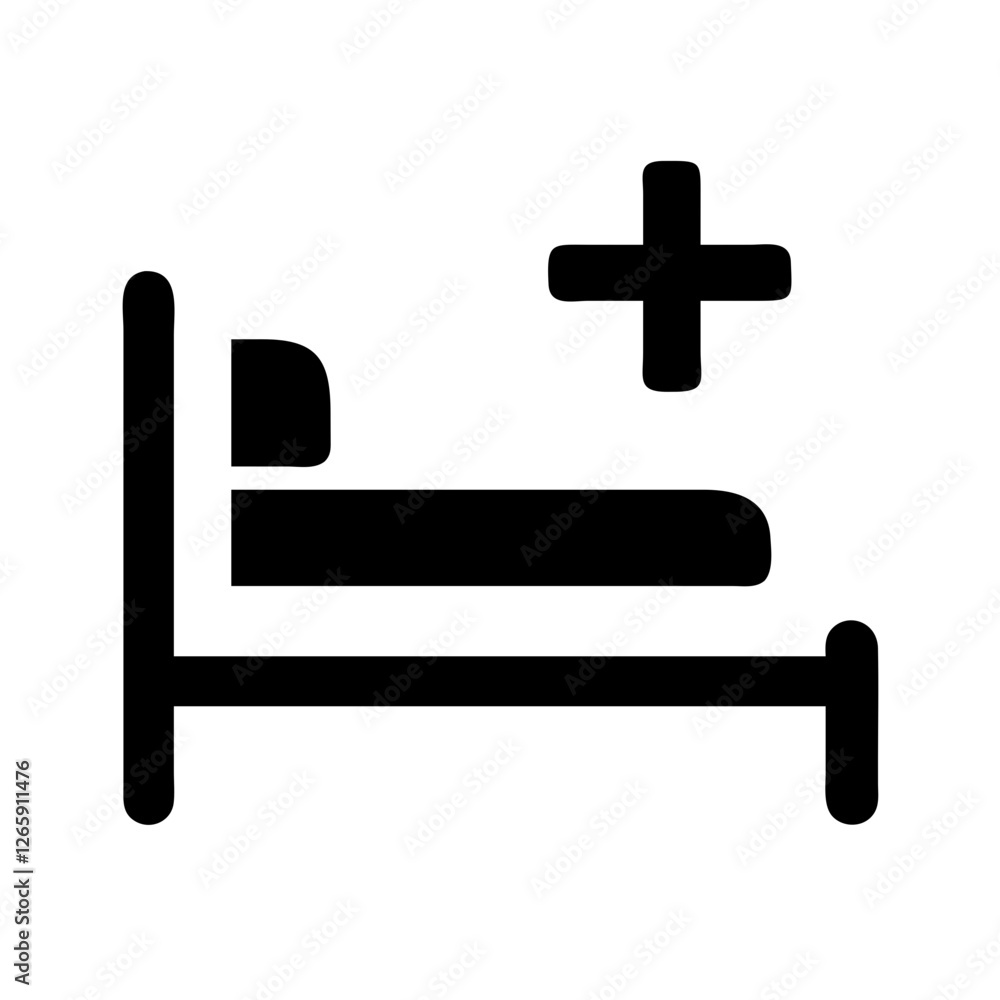 Hospital bed medical equipment icon Hospital bed medical equipment icon