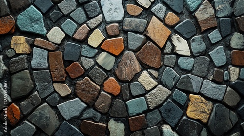 mosaic podium background 3d aesthetic with a stone 
